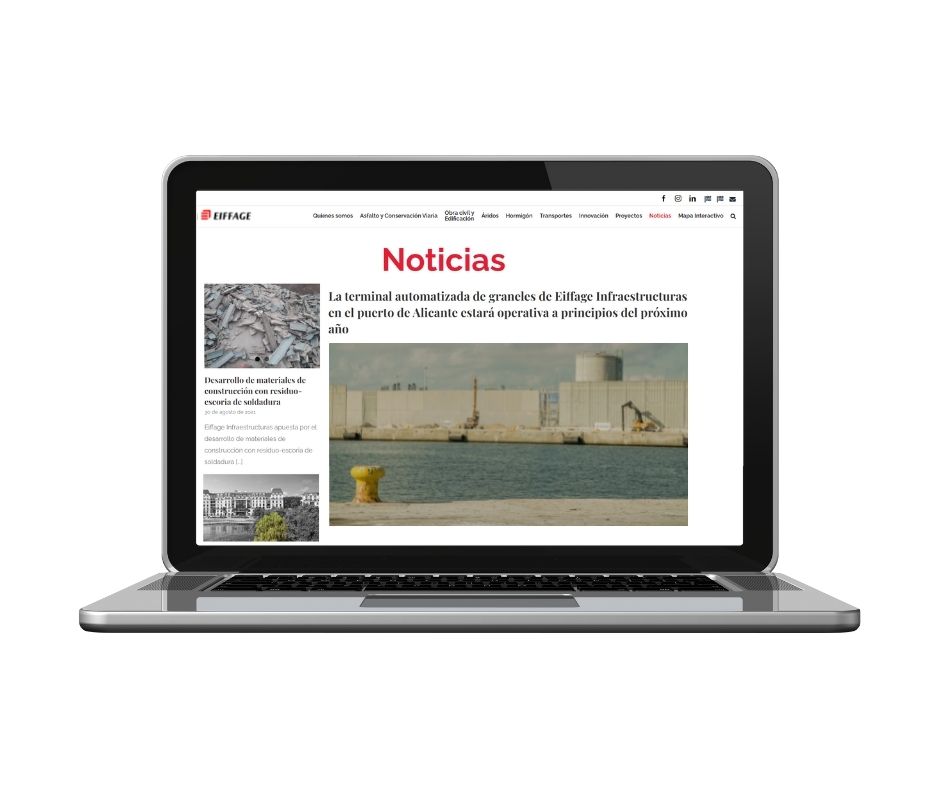 Mockup noticias página web Eiffage Infraestructuras